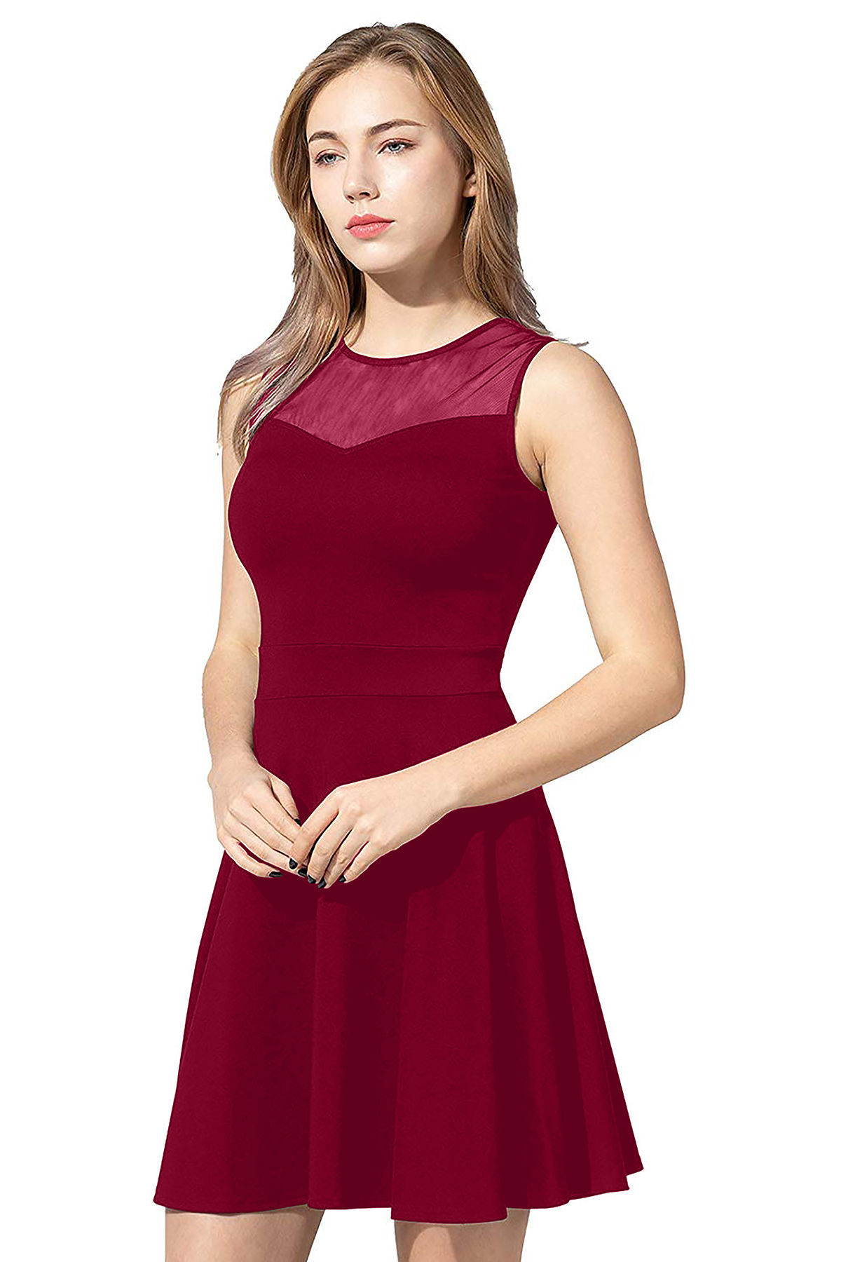 ILLI London. Knee Length Skater Dress with Mesh