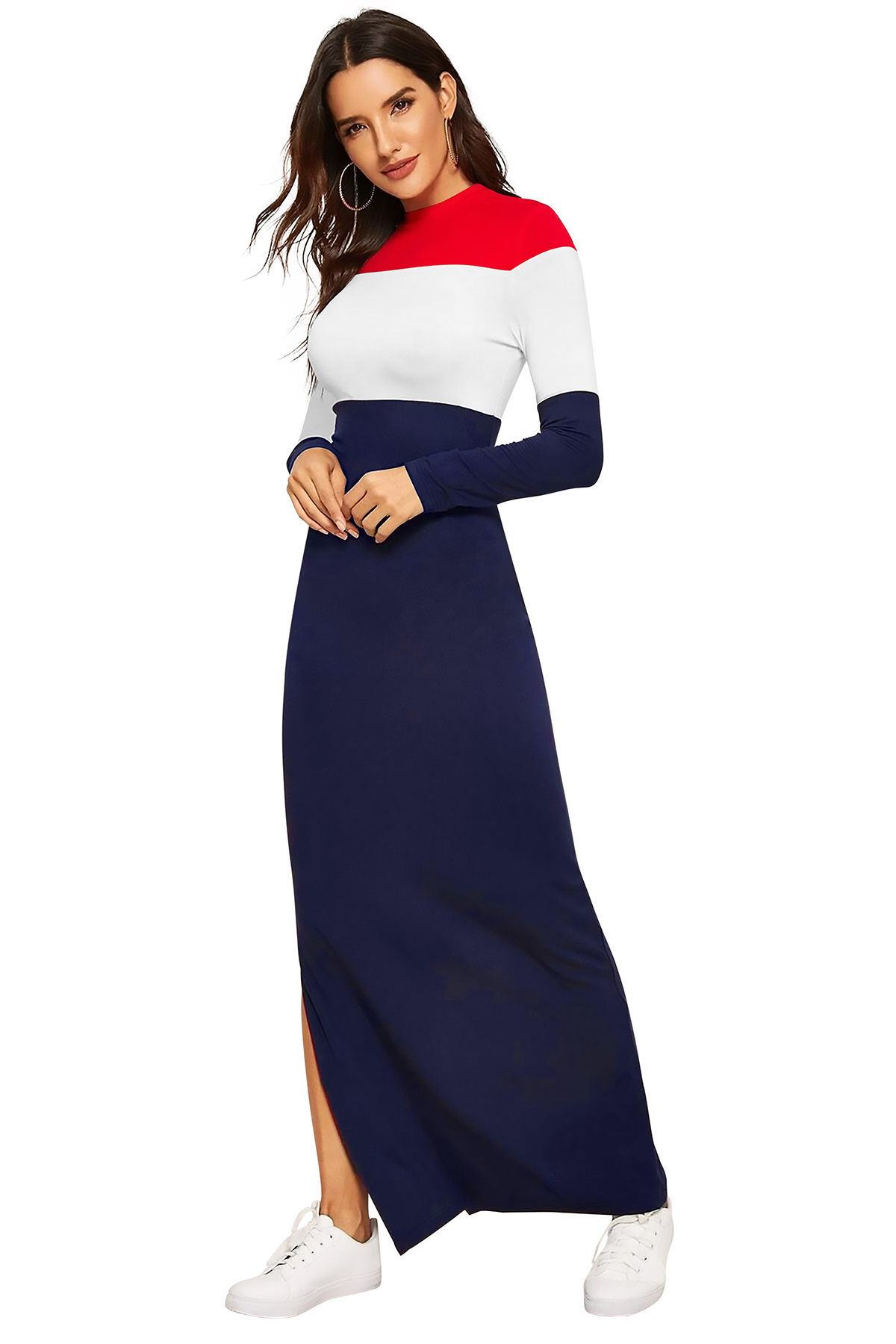 ILLI London. Hem Cut Full Sleeve Maxi Dress
