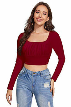 Picture of Full sleeve square neck crop top