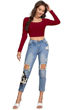 Picture of Full sleeve square neck crop top